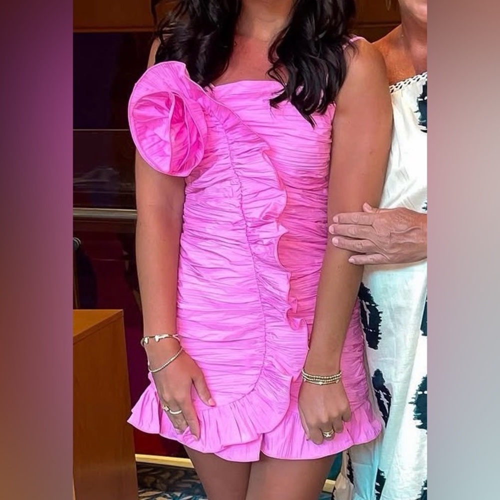 Forever 21 Pink Rosette Mini Dress